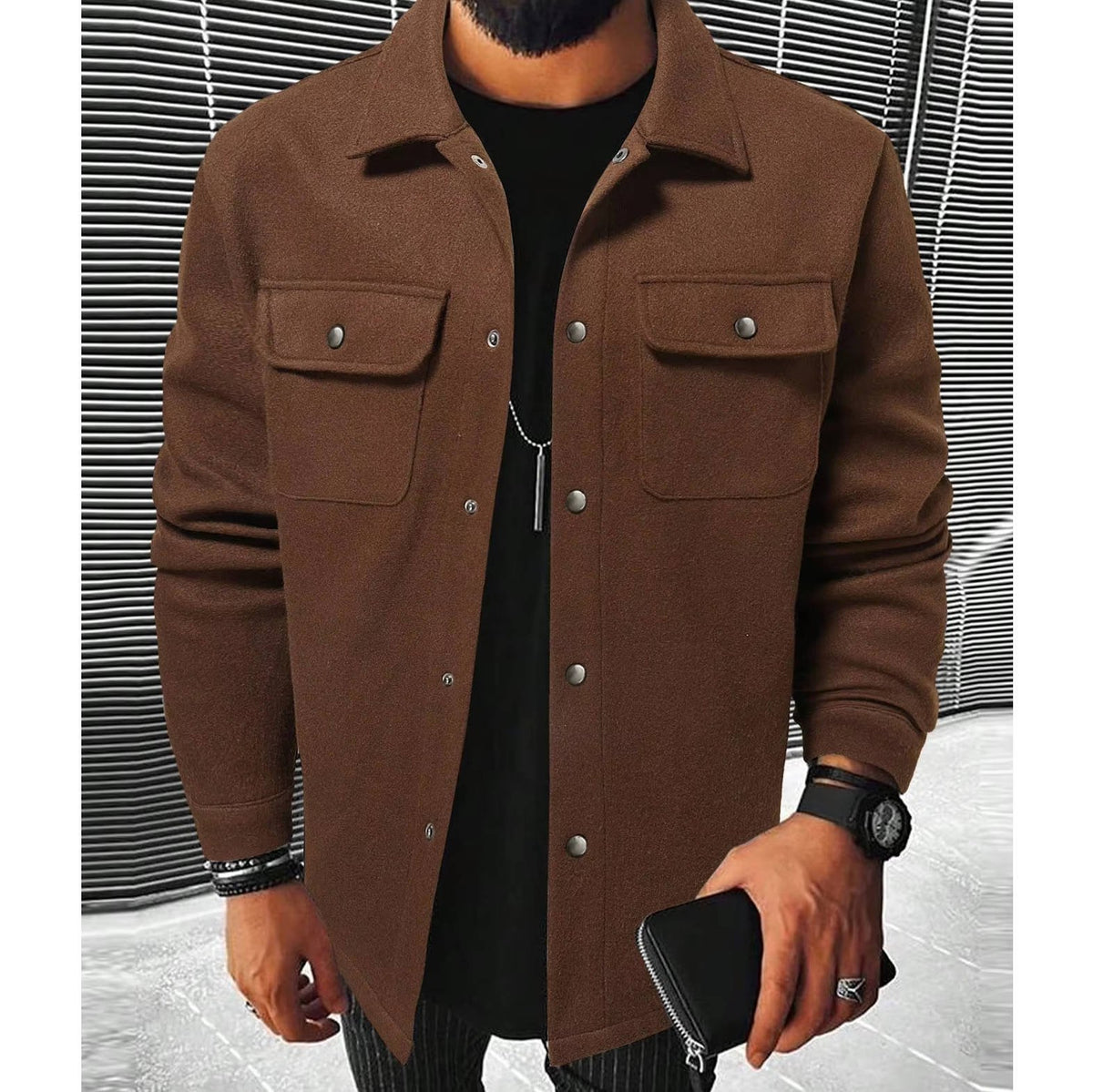 Men's Shirt Jacket - Coffee