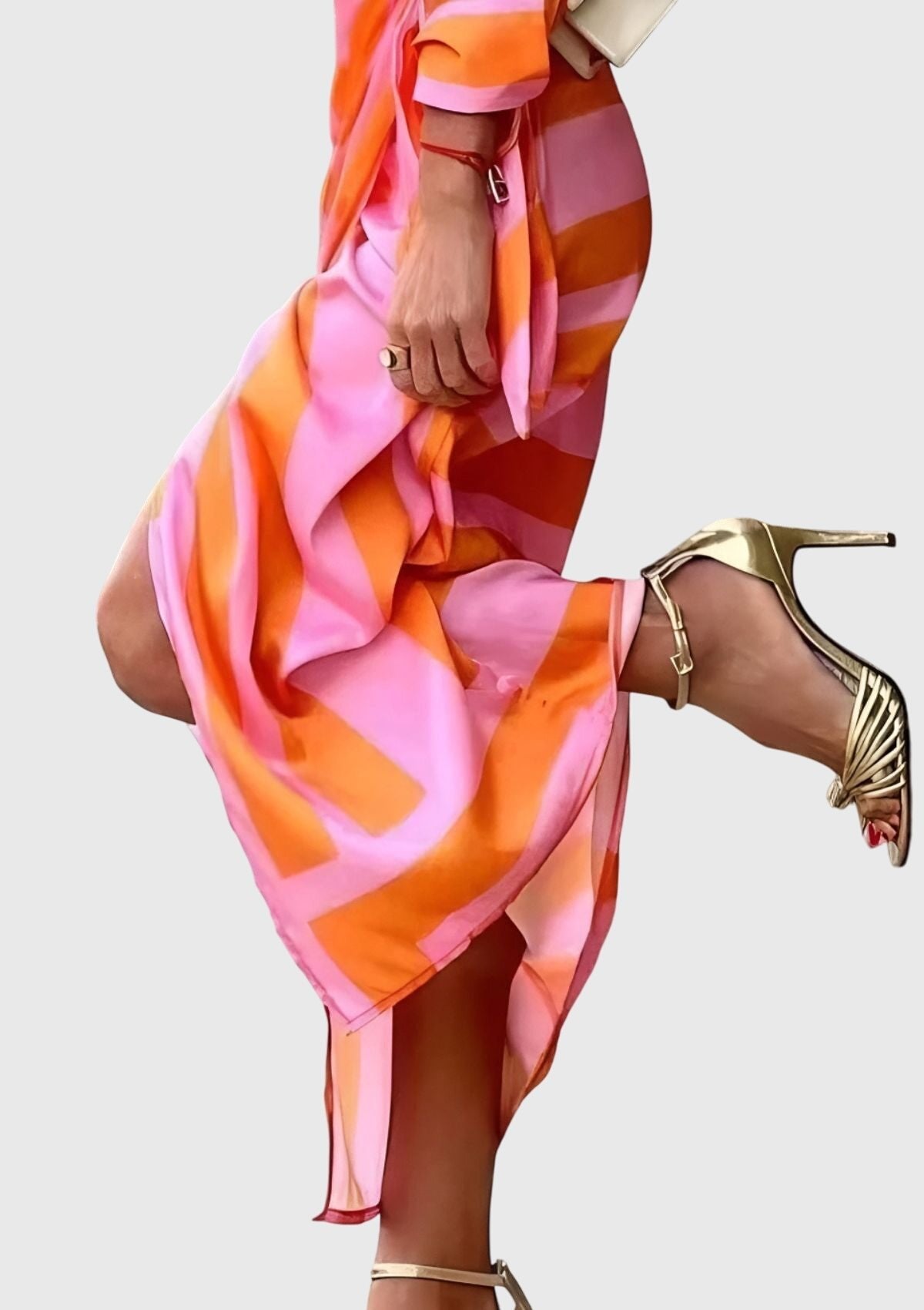 Women's Satin Wrap Midi Dress