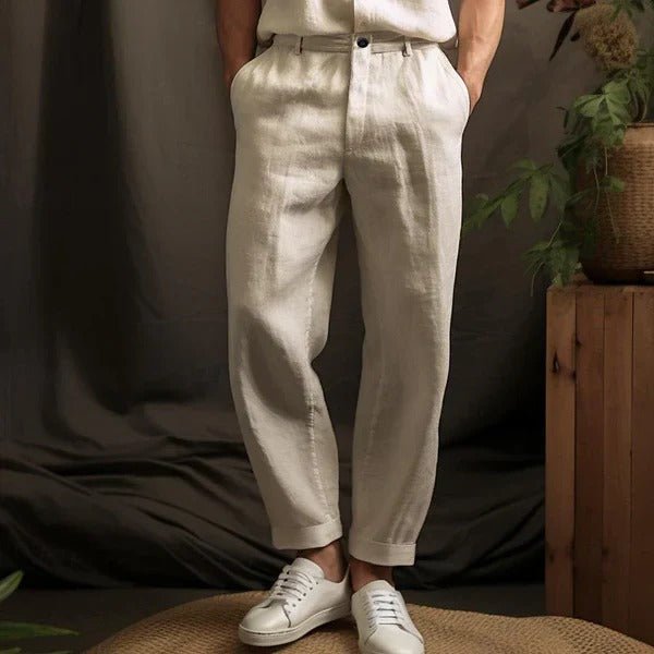 Men's Cropped Trousers - Khaki