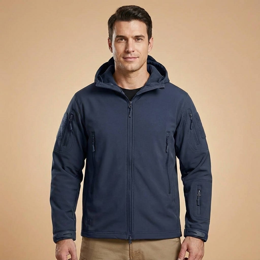 Men's Softshell Hooded Jacket - Navy