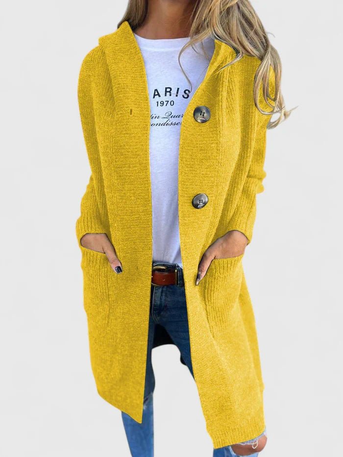 Women's Oversized Knit Cardigan - Yellow