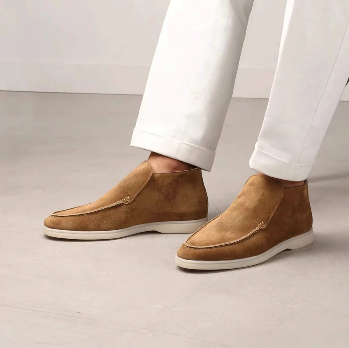 Men's Suede Ankle Boots - orange