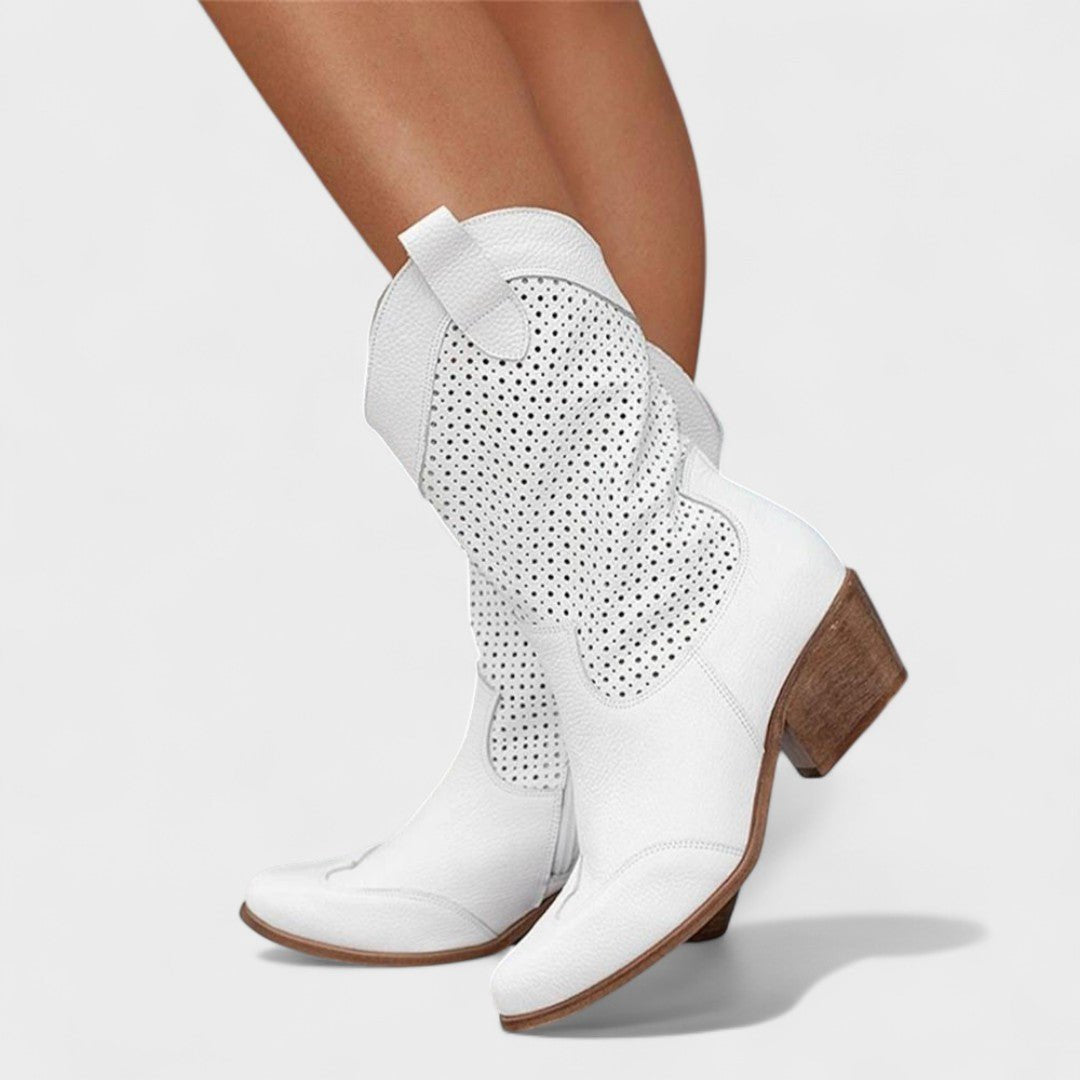 Women's Suede Cowboy Ankle Boots
