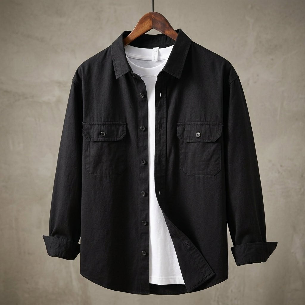 Men's Oversized Overshirt - Black