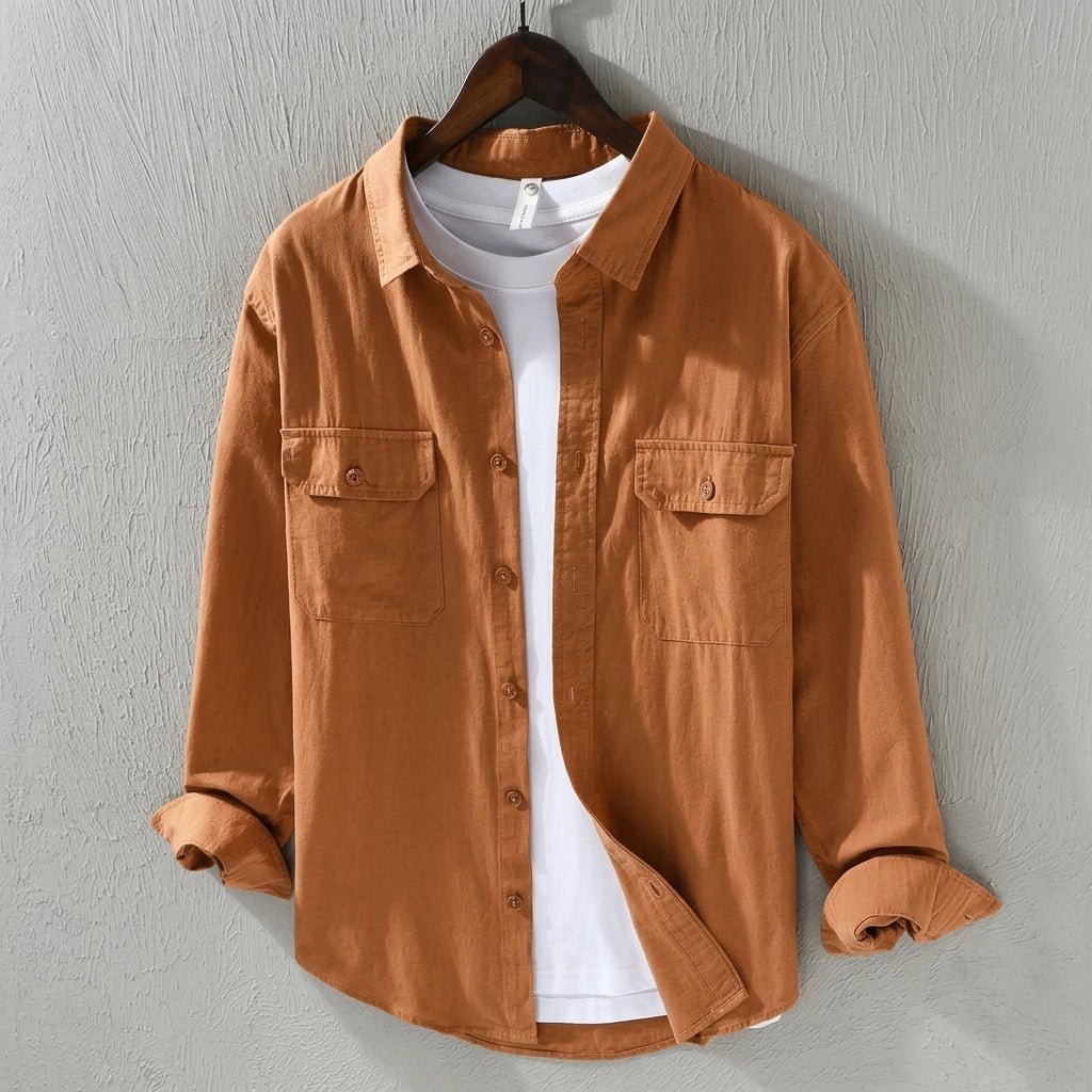 Men's Oversized Overshirt - Orange