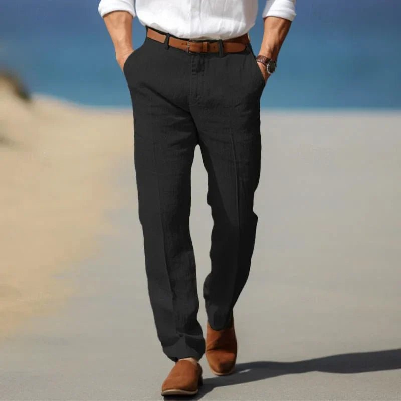 Men's Straight-Leg Chino Trousers - Black
