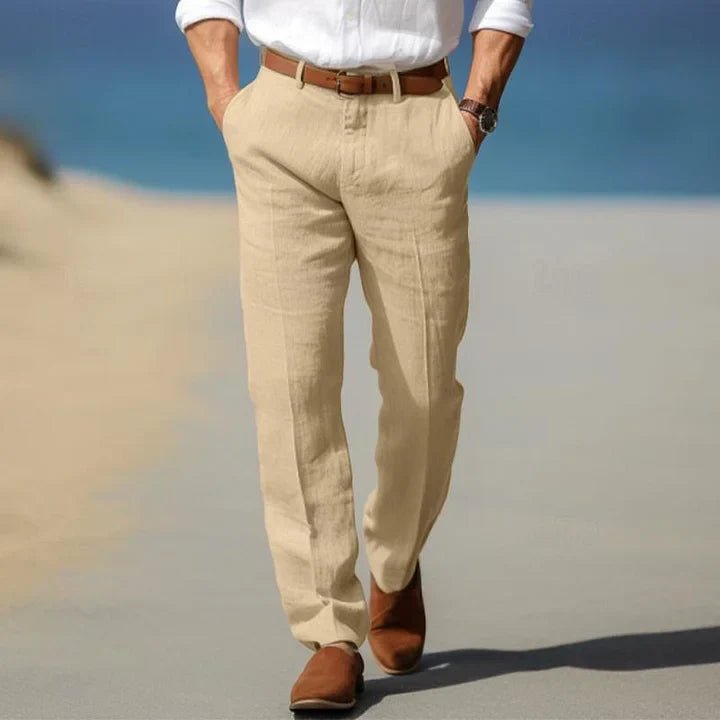 Men's Straight-Leg Chino Trousers - Khaki