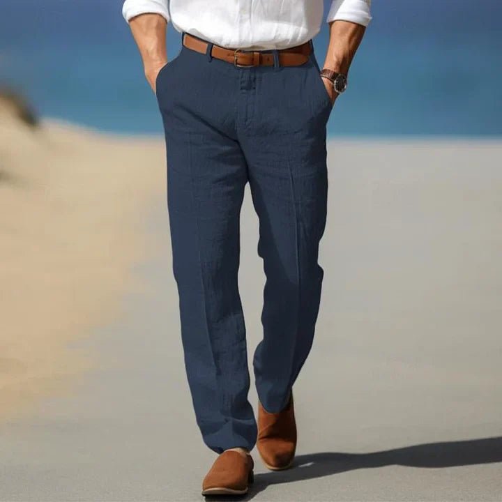 Men's Straight-Leg Chino Trousers - Navy