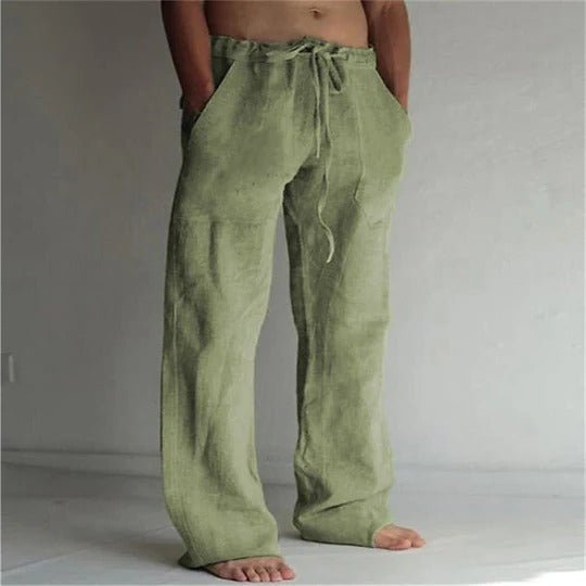 Men's Wide-Leg Beach Trousers - Green