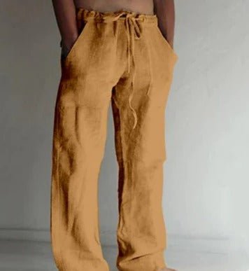 Men's Wide-Leg Beach Trousers - Yellow