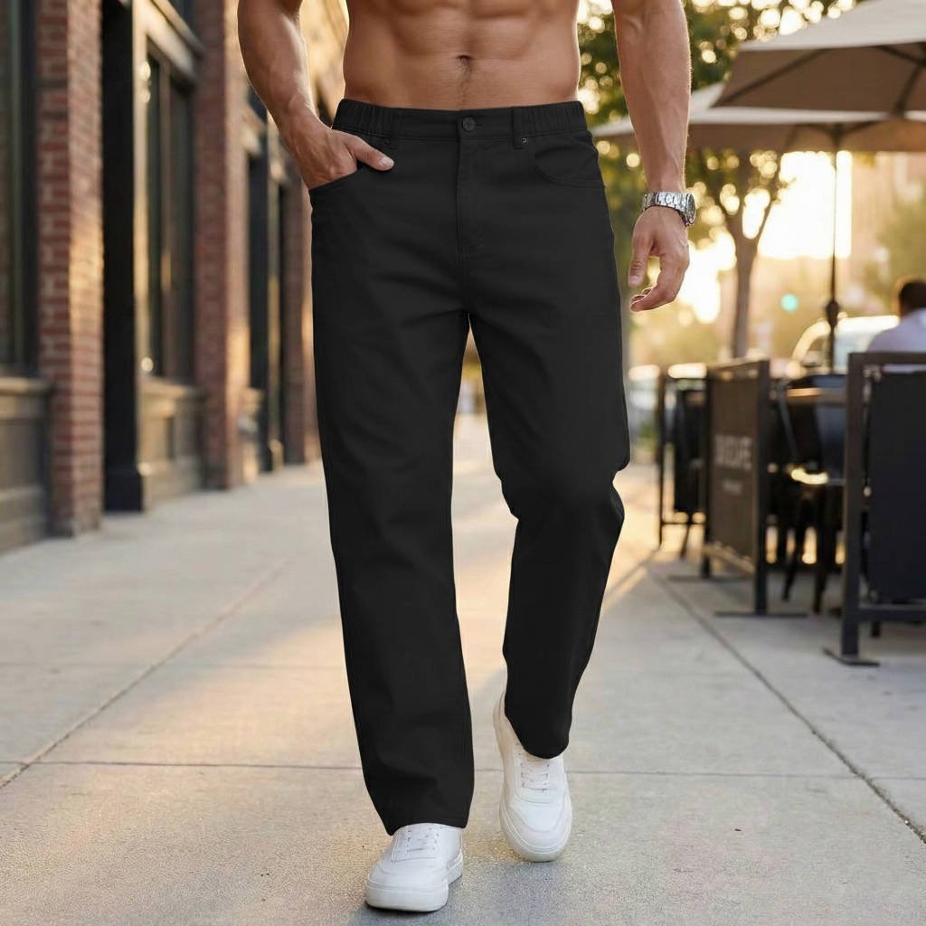 Men's Cotton Twill Straight Leg Trousers