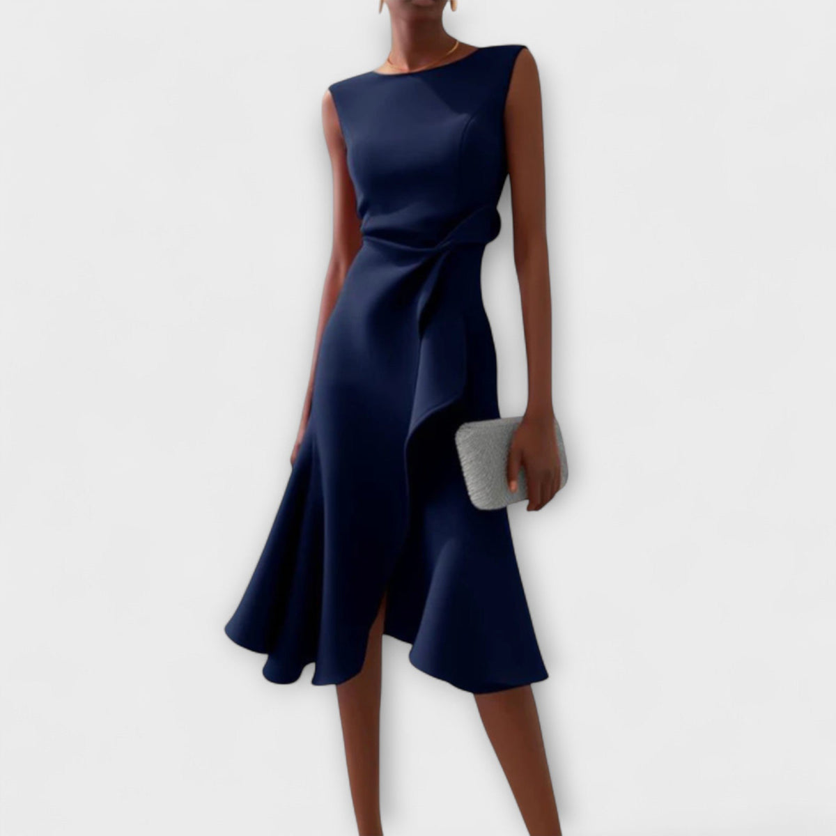 Women's Cocktail Midi Dress - Navy Blue