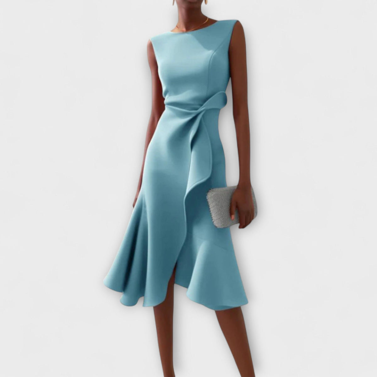 Women's Cocktail Midi Dress - Light Blue