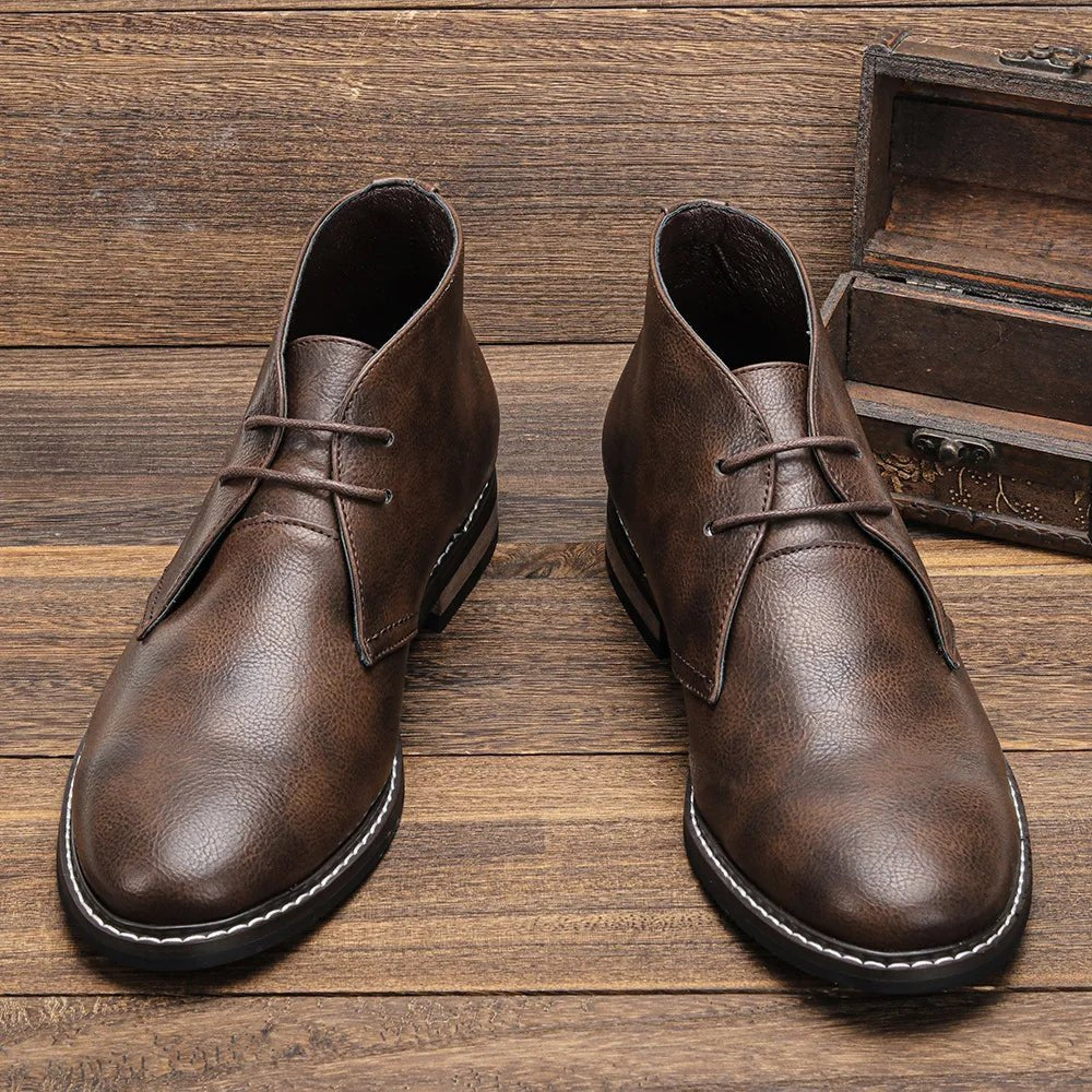 Men's Faux Leather Chukka Boots
