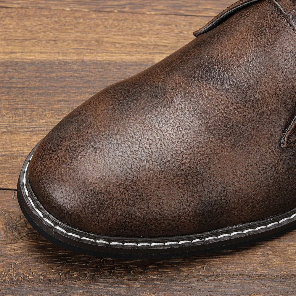 Men's Faux Leather Chukka Boots