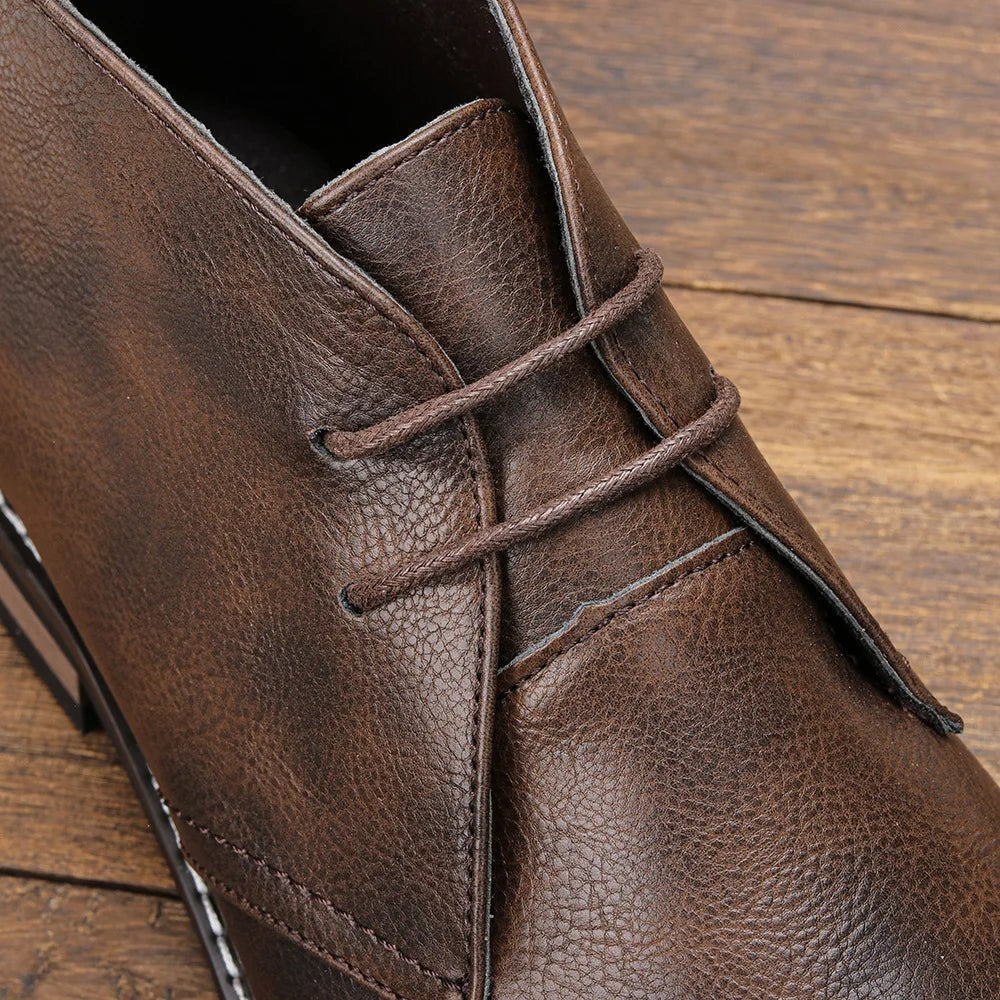 Men's Faux Leather Chukka Boots