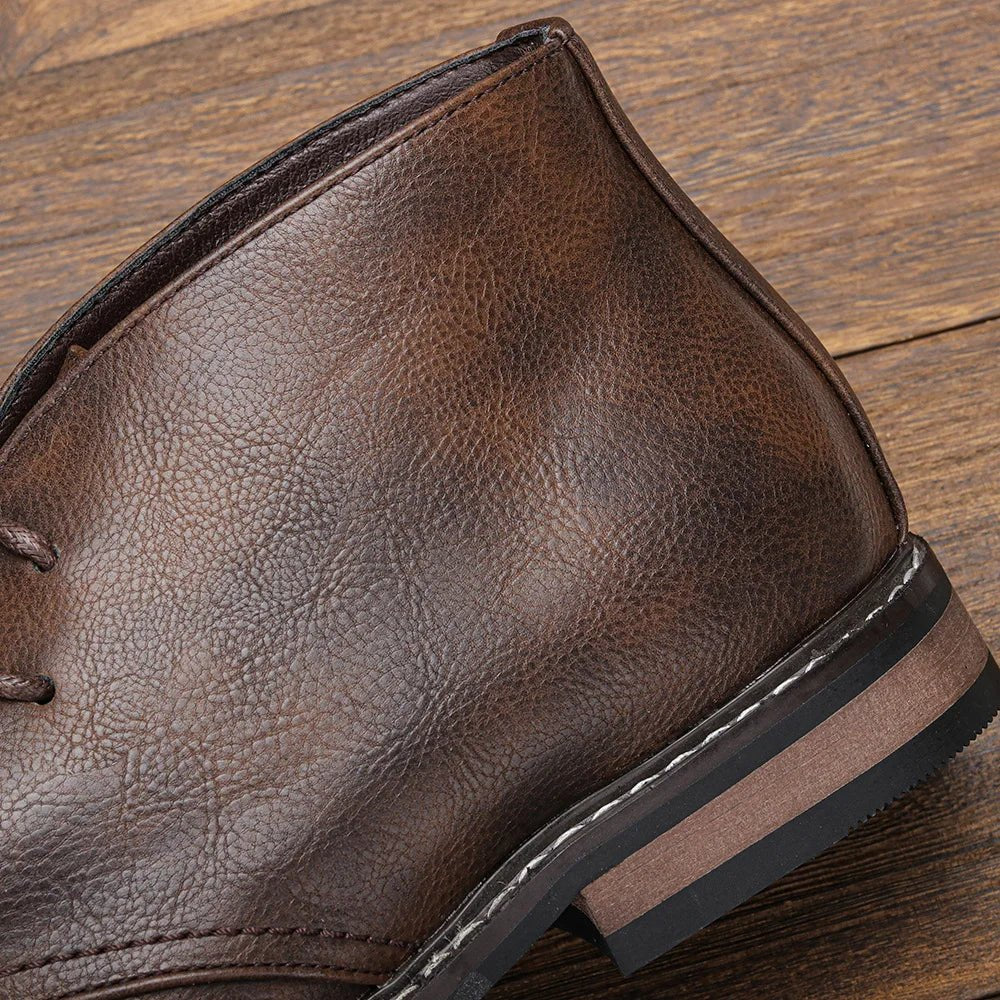 Men's Faux Leather Chukka Boots