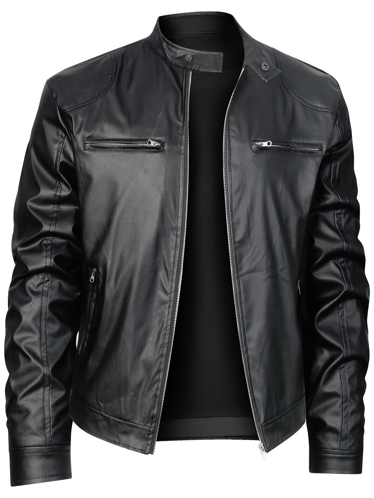 Men's Faux Leather Moto Jacket