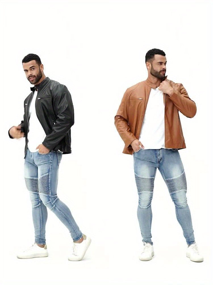 Men's Faux Leather Moto Jacket