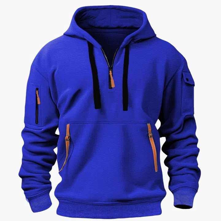 Men's Quarter-Zip Utility Hoodie - Navy Blue