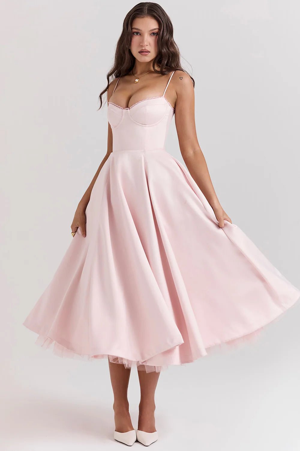 Women's Cocktail Satin Midi Dress