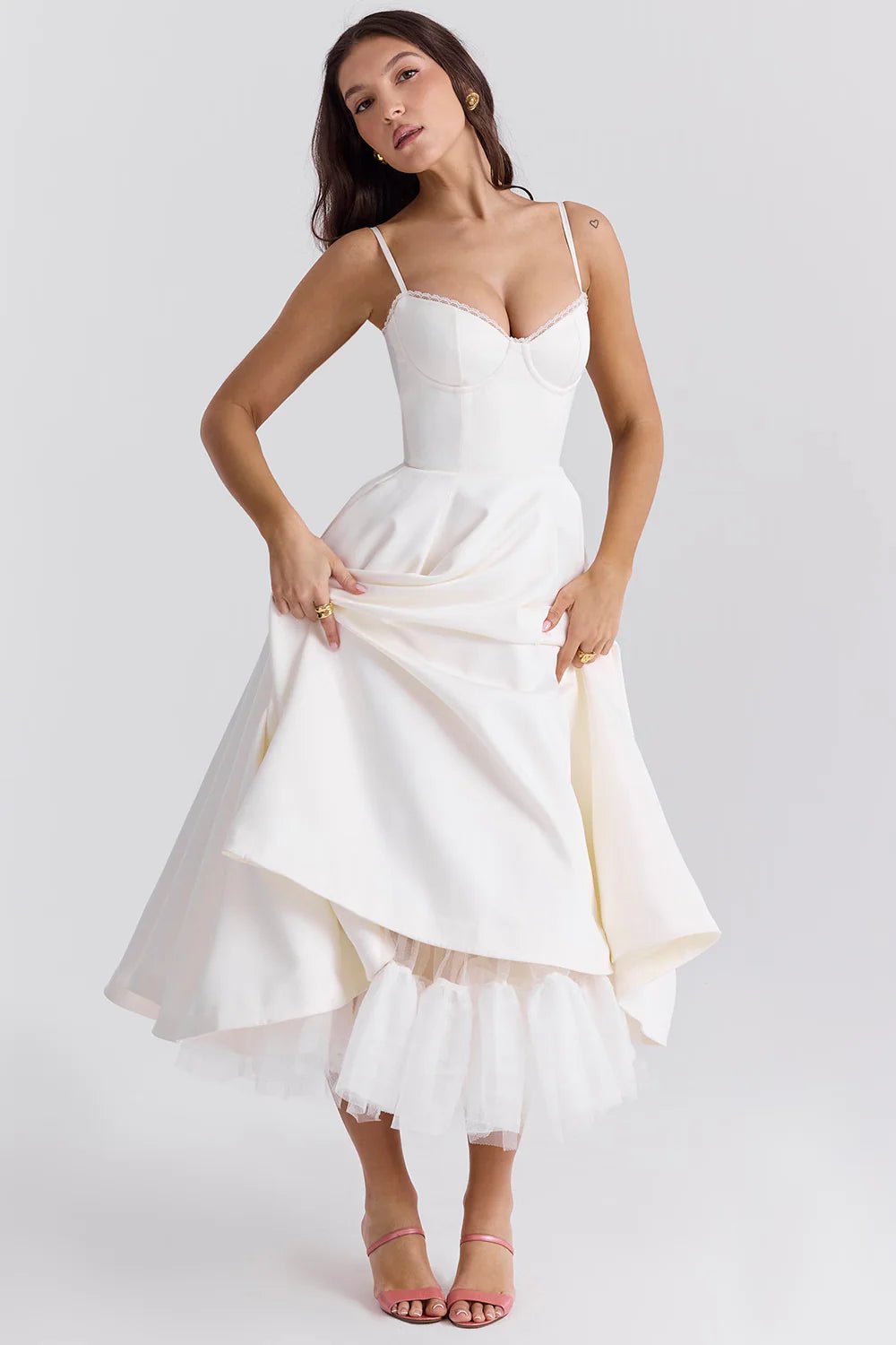 Women's Cocktail Satin Midi Dress
