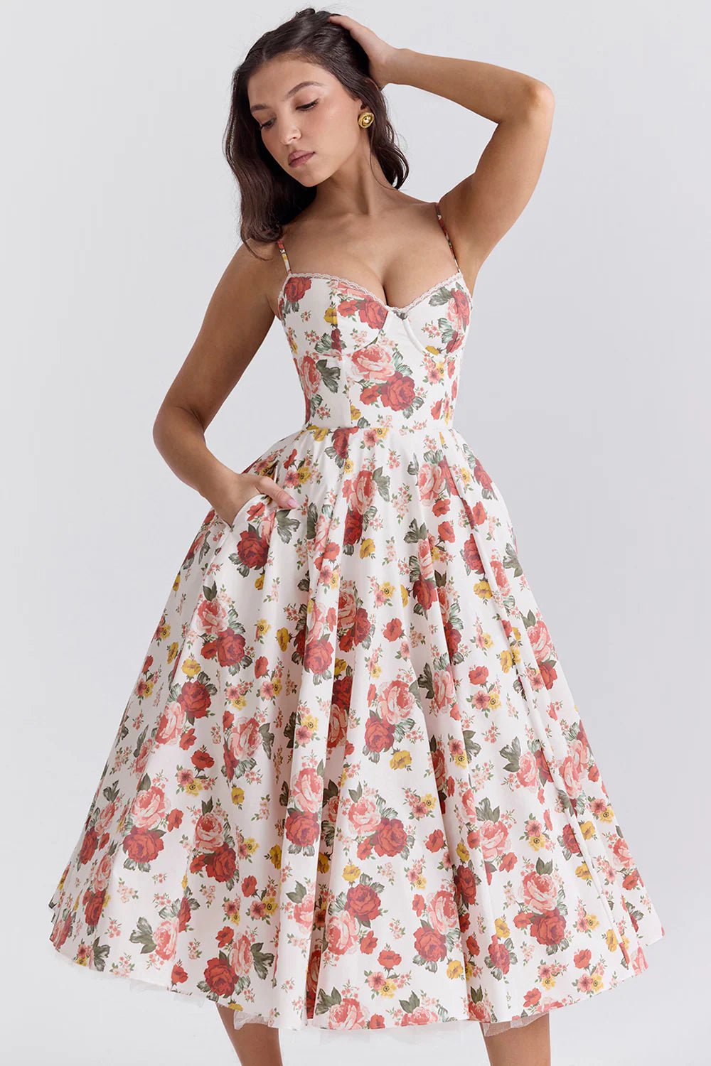 Women's Cocktail Satin Midi Dress