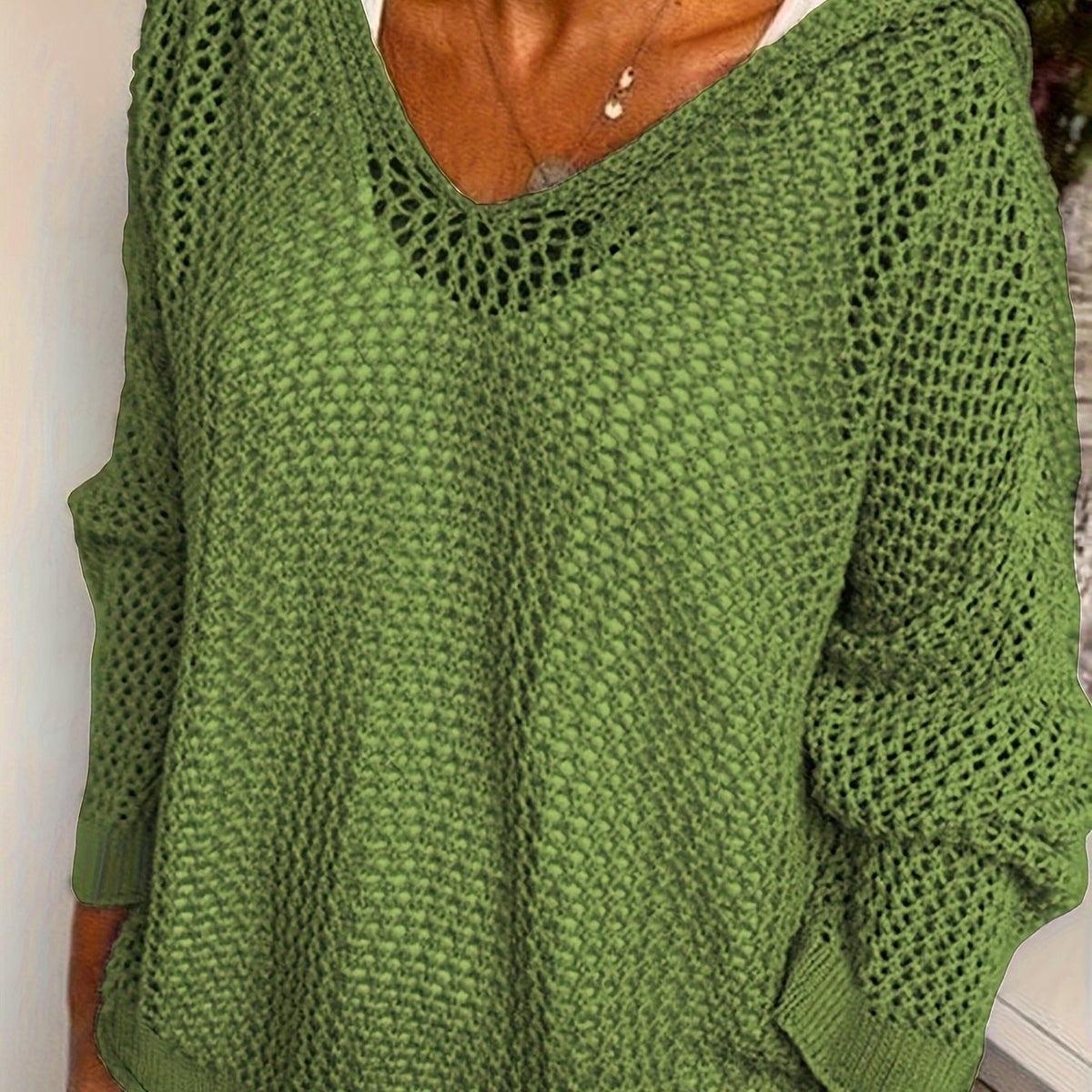 Women's Oversized Hooded Jumper - Green