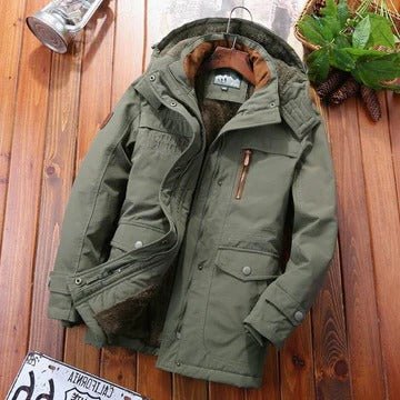 Men's Hooded Parka Jacket - Green