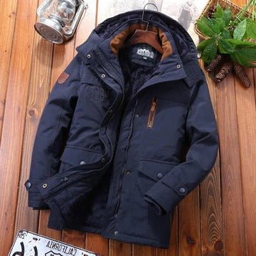 Men's Hooded Parka Jacket - Blue