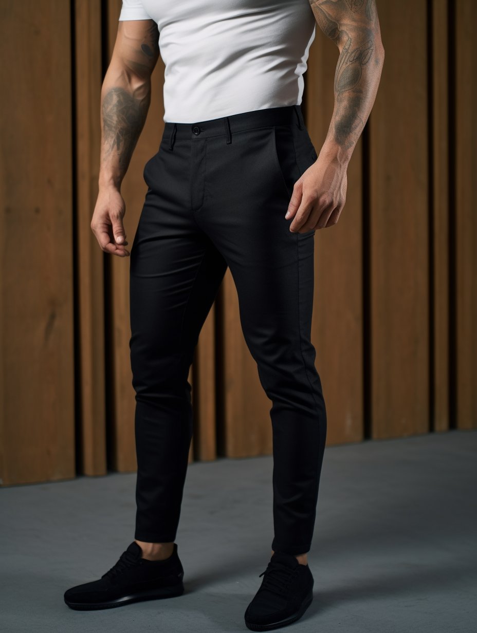 Men's Slim Chino Trousers - Black