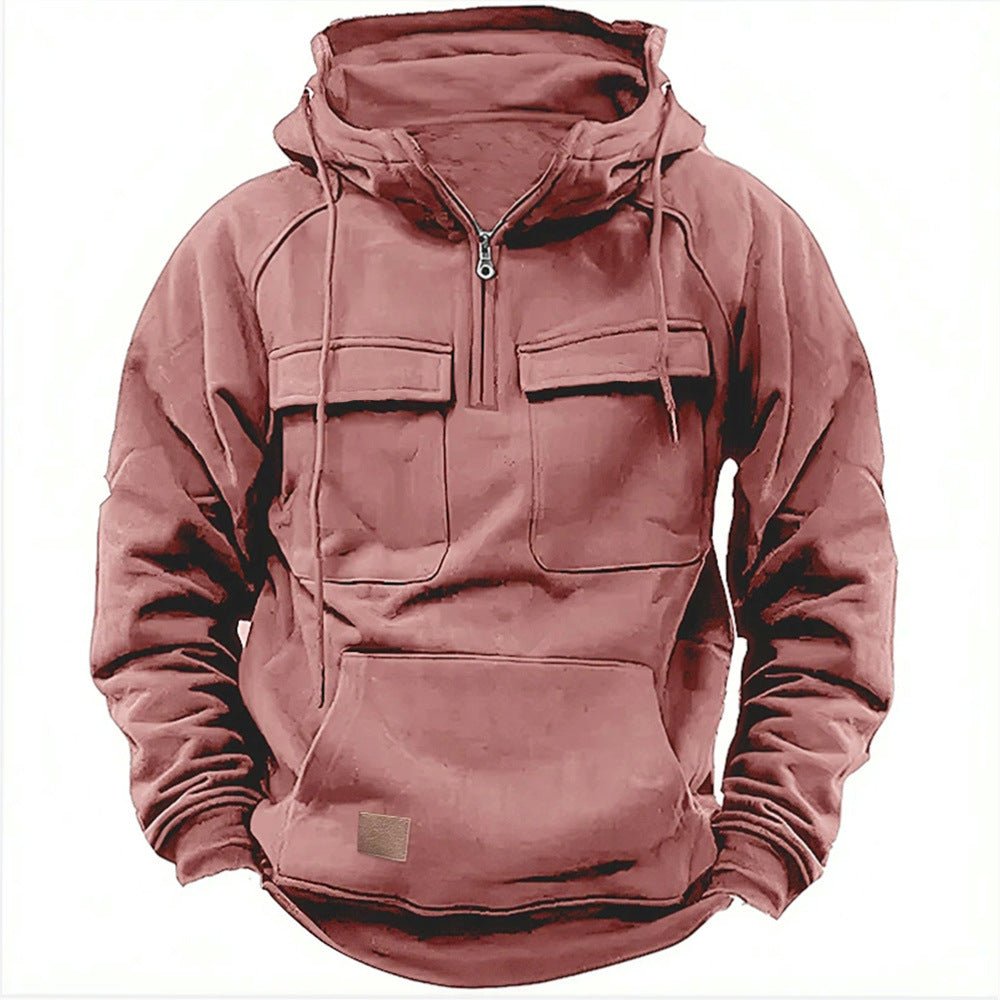 Men's Anorak Hoodie - Brick Red