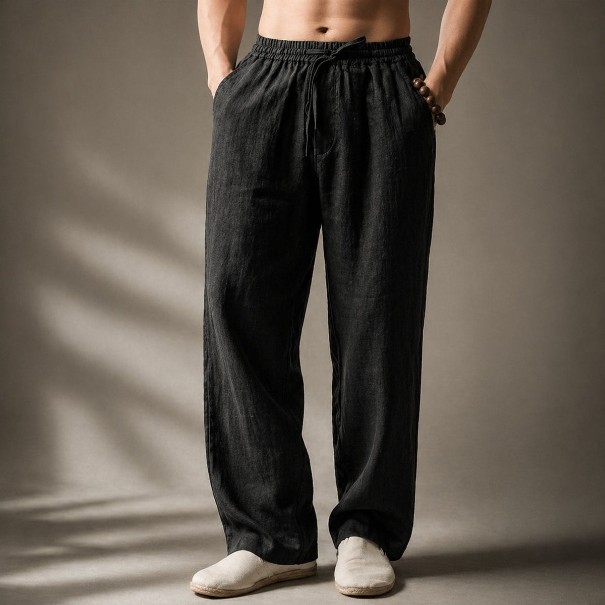Men's Straight Trousers - Black
