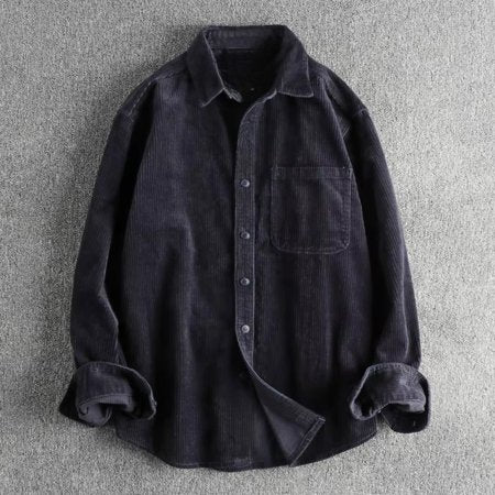 Men's Corduroy Shirt Jacket - Dark Gray