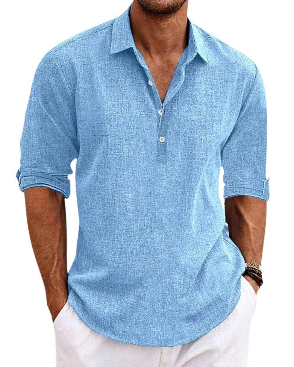 Men's Long Sleeve Henley Shirt