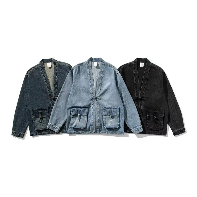 Men's Oversized Denim Kimono Jacket