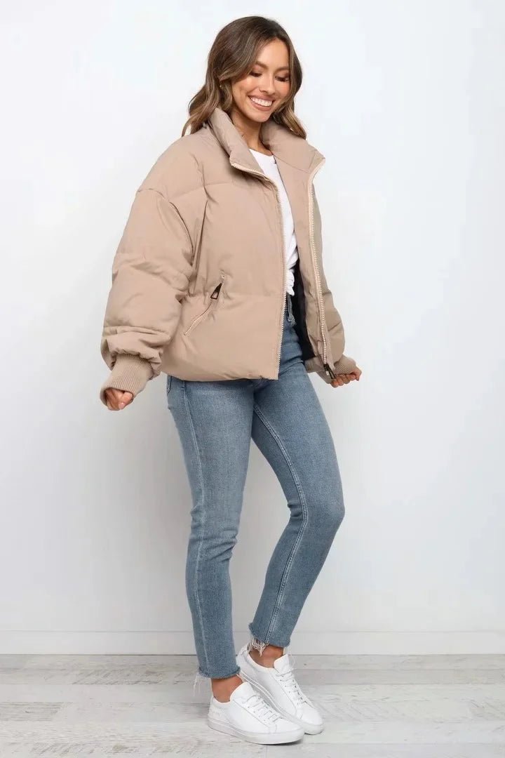 Women's Nylon Cropped Puffer Jacket