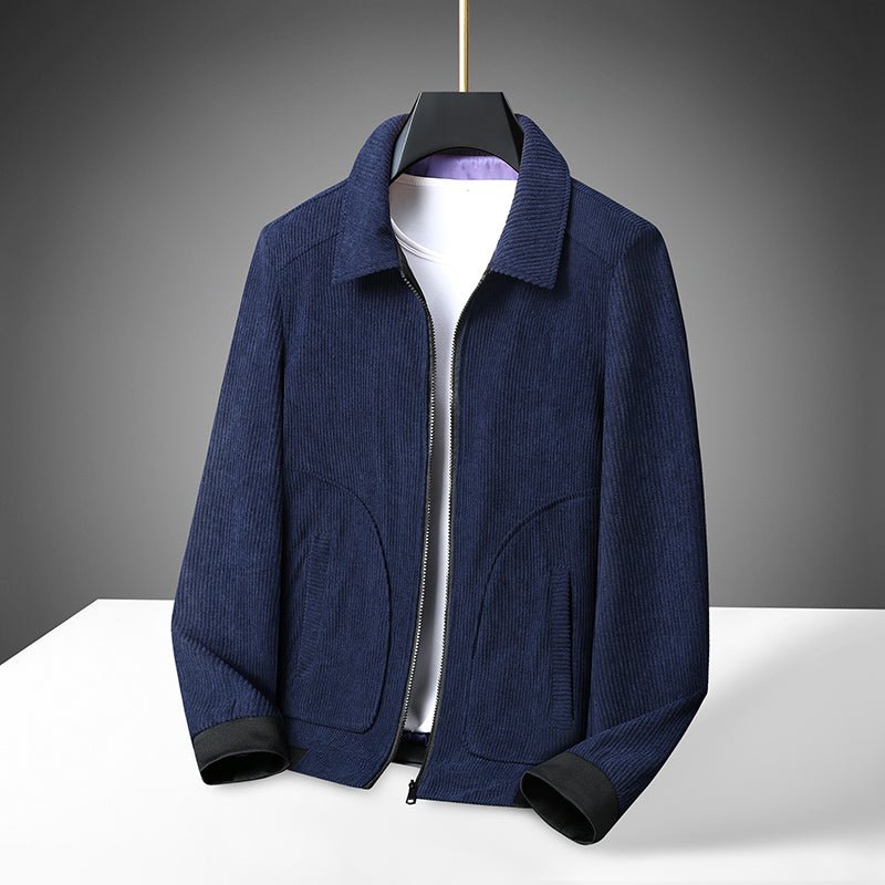Men's Corduroy Zip-Up Jacket - Blue