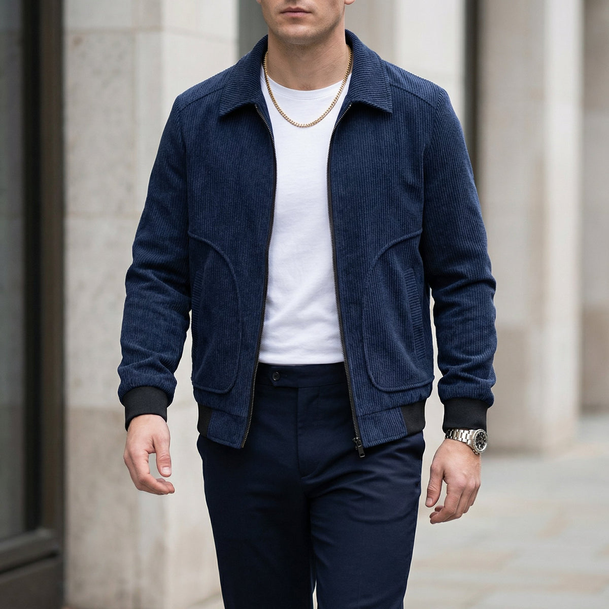 Men's Corduroy Zip-Up Jacket
