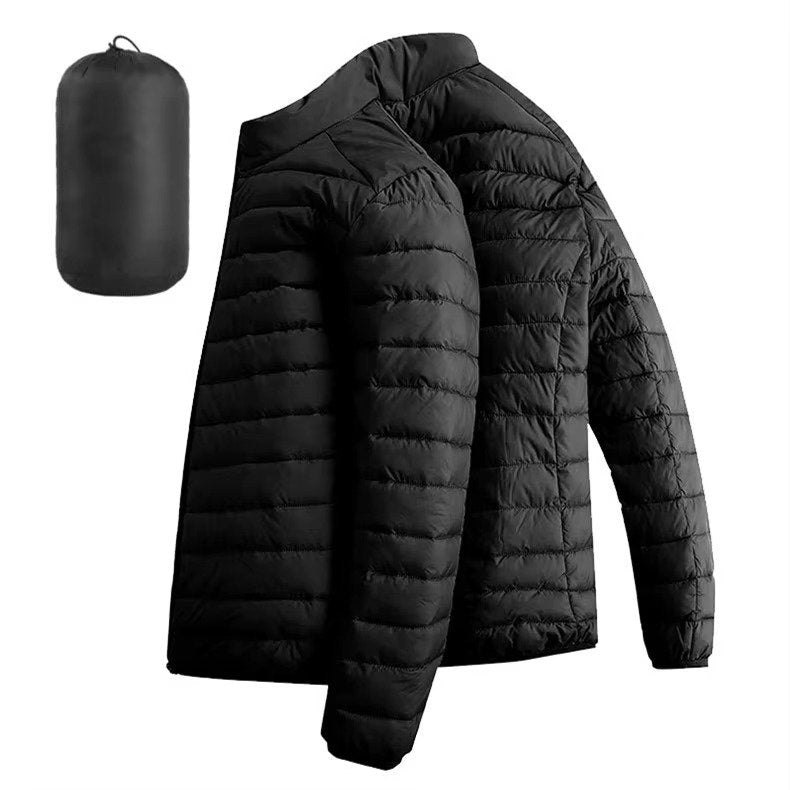 Men's Hooded Puffer Jacket - Black