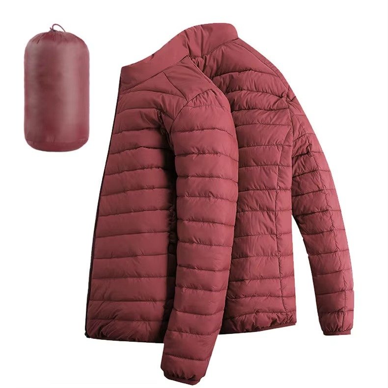 Men's Hooded Puffer Jacket - Red