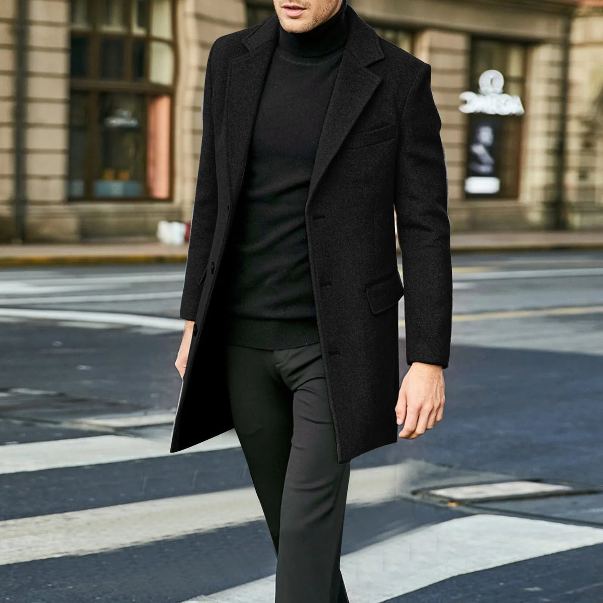 Men's Slim Wool Overcoat