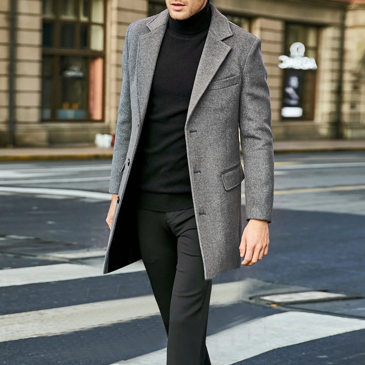 Men's Slim Wool Overcoat
