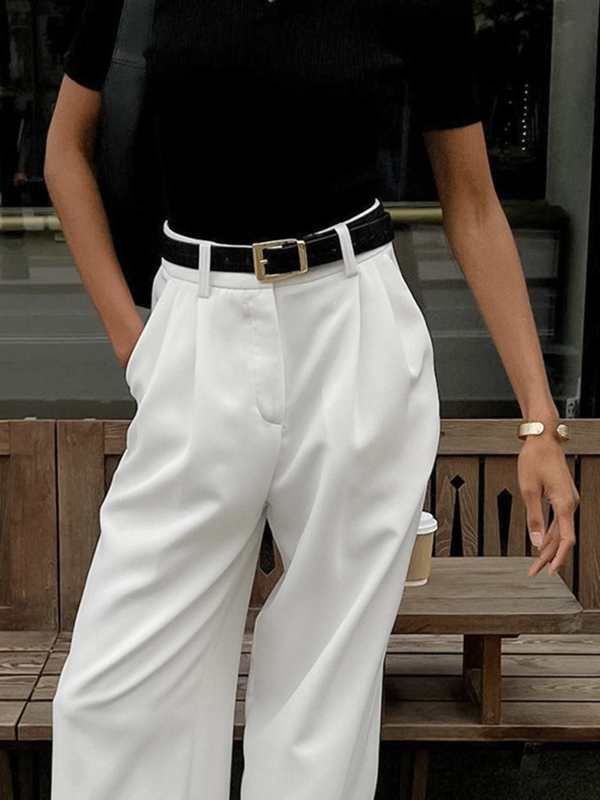 Women's High-Waisted Wide-Leg Trousers