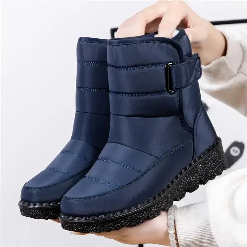 Women's Quilted Snow Boots - Blue