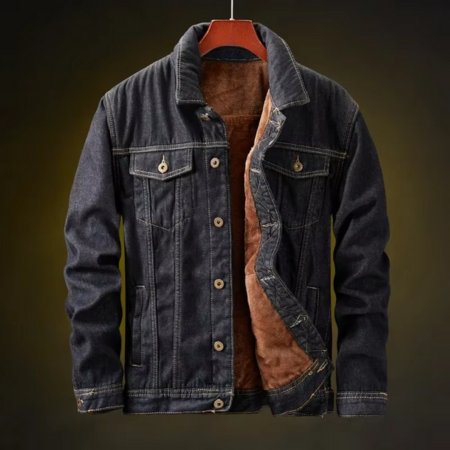 Men's Denim Trucker Jacket - Black