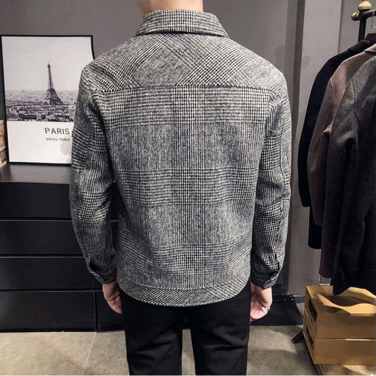 Men's Plaid Wool Shirt Jacket