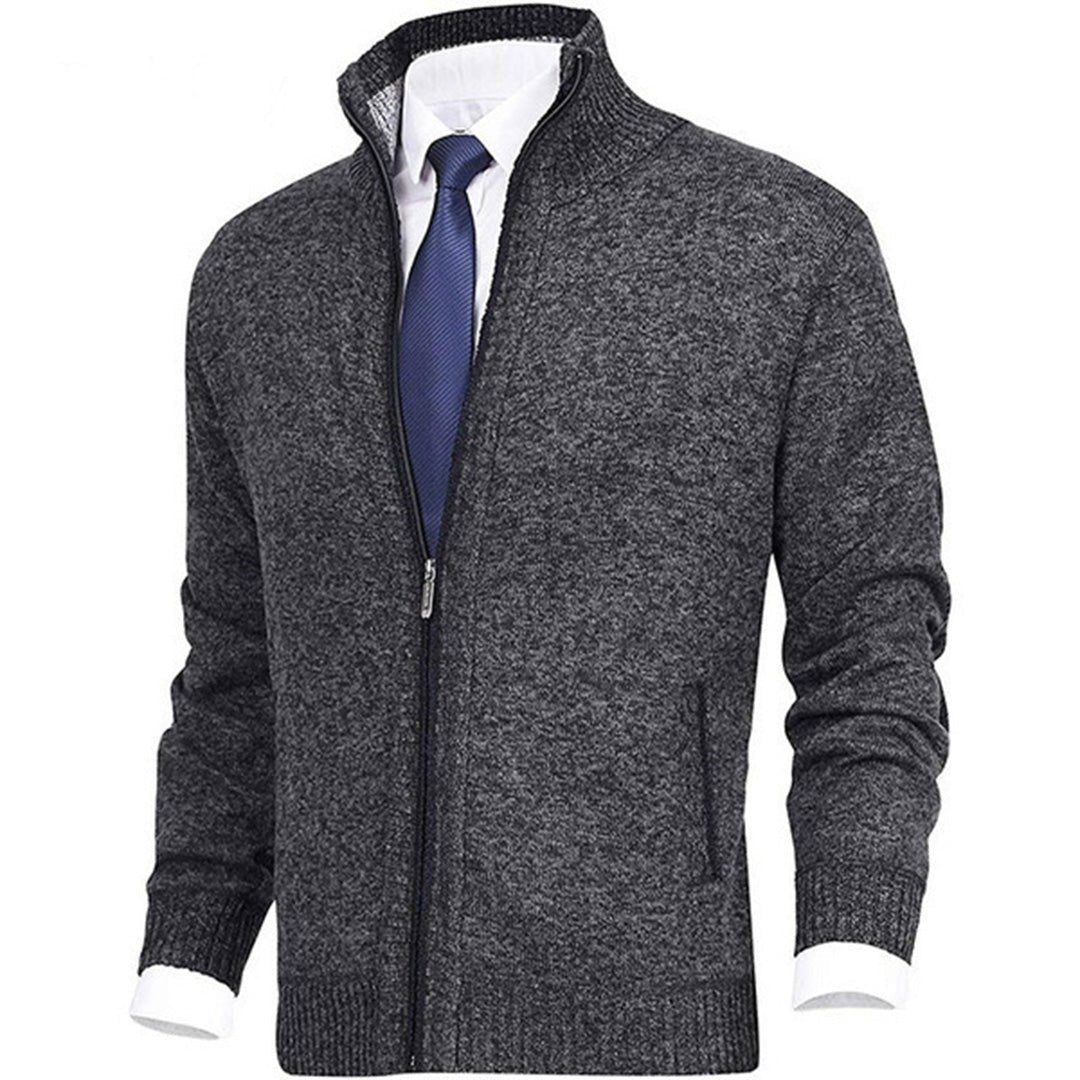 Men's Full-Zip Knit Cardigan - Dark Gray