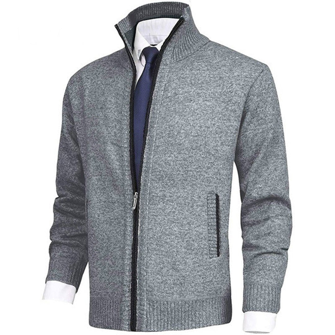 Men's Full-Zip Knit Cardigan - Light Gray