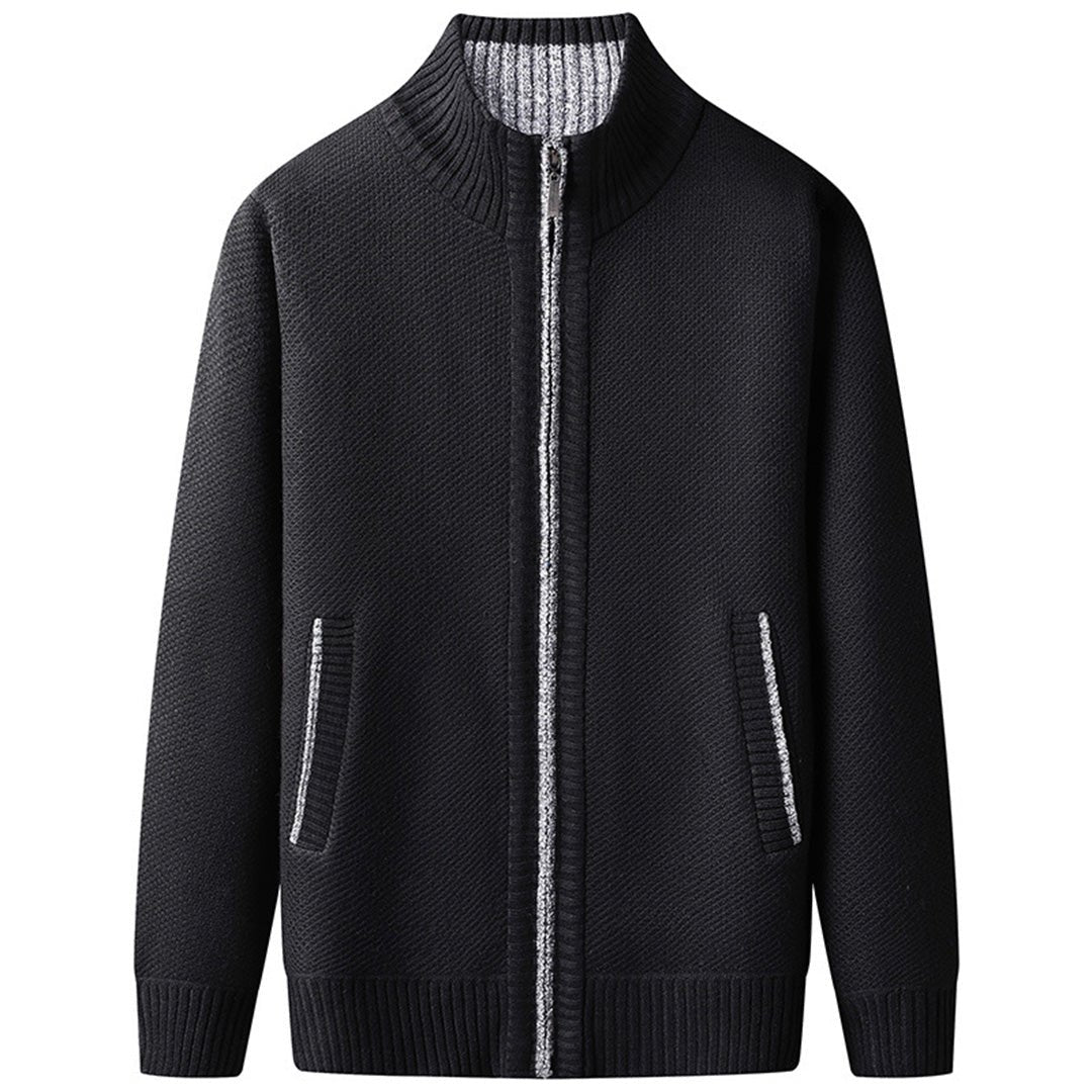 Men's Full-Zip Knit Cardigan - Black